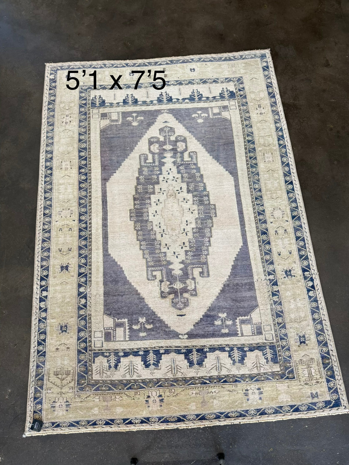 Natural vintage Turkish rug