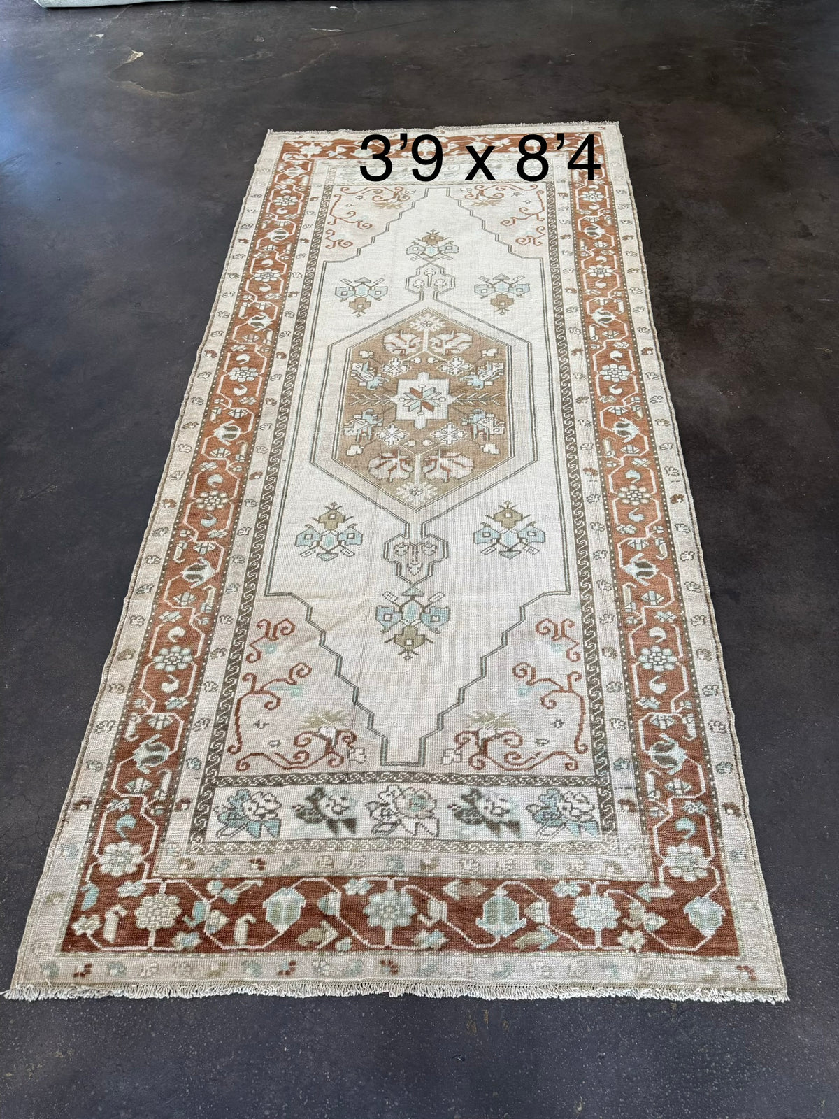 Natural vintage Turkish rug