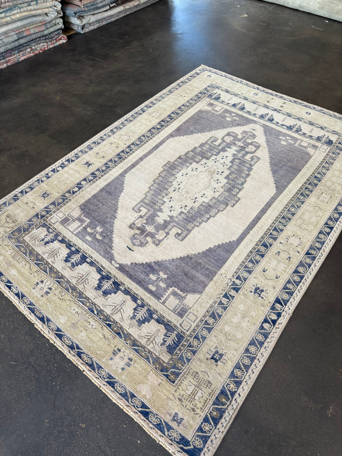 Natural vintage Turkish rug