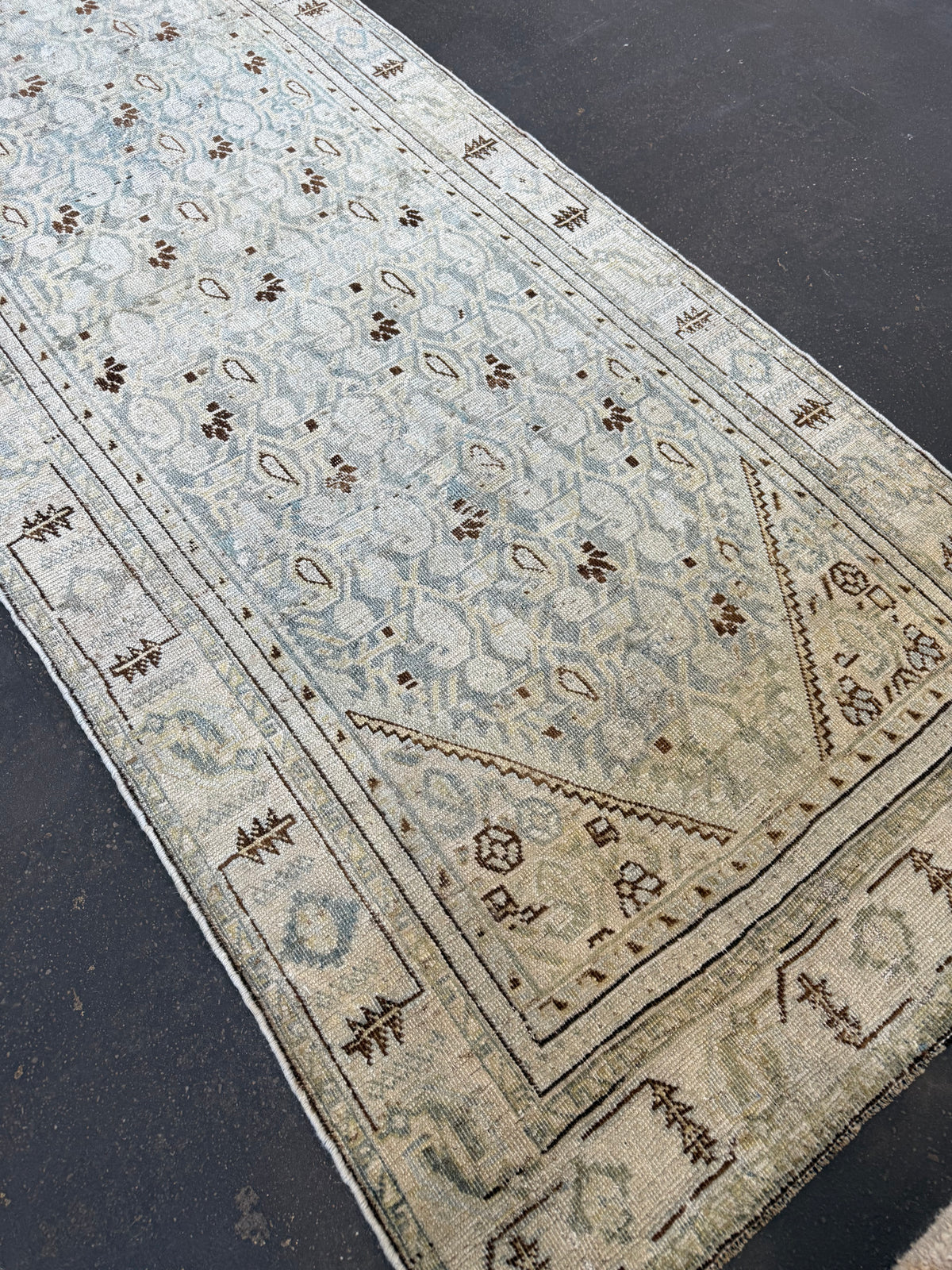 Natural Antique Persian runner rug