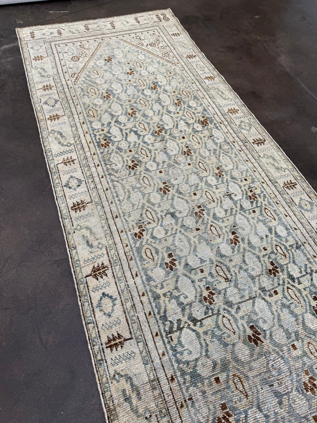 Natural Antique Persian runner rug